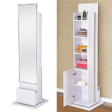 swivel mirror storage|free standing mirror with storage.